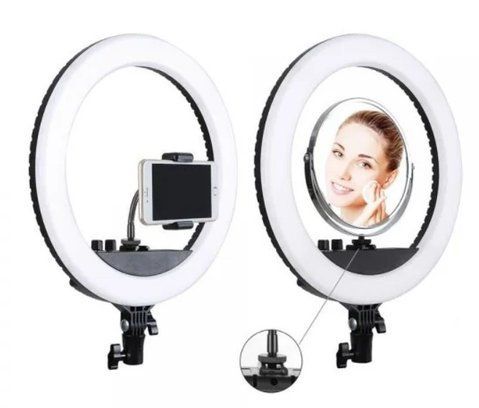 Кольцевая LED лампа SMN-12" + зеркало (30см) | Кольцевой свет | Световая лампа кольцо 1288365301 фото