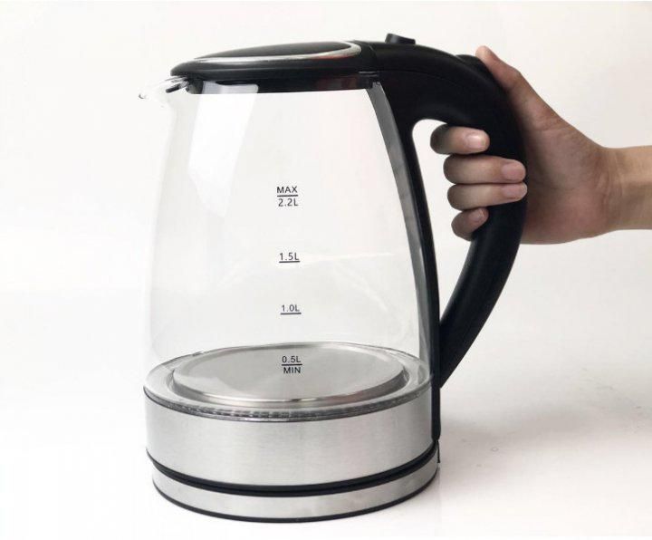 Електричний скляний чайник Goldteller MG-05 BLACK 1500W, 1.8 л 11766 фото
