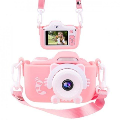 Протиударний цифровий дитячий фотоапарат іграшка, відеокамера Котик Smart Kids Camera 3 Series 51115 фото