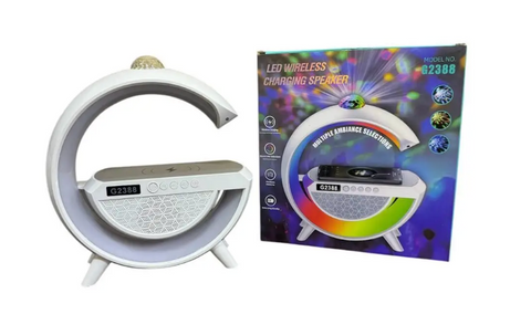 Настільна смарт-лампа-нічник 3 в 1 RGB G2388 з бездротовою зарядкою ∙ Багатофункціональний нічник Bluetooth колонка RGB 2388 57177 фото