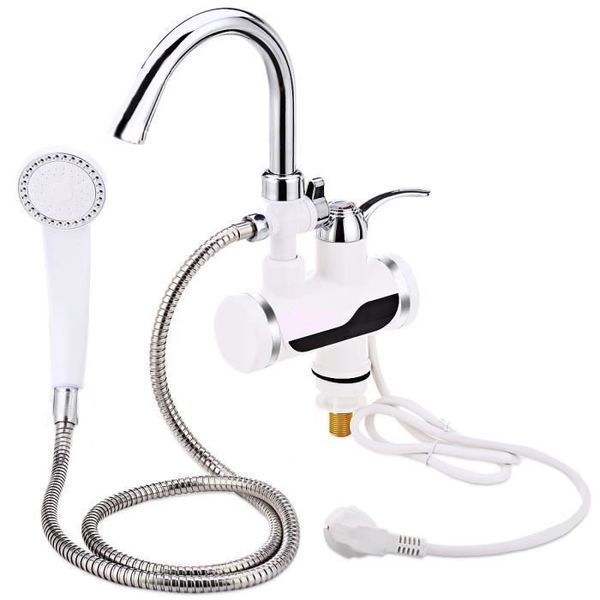 Проточний водонагрівач на кран з душем Water Faucet & Shower з нижнім підключенням 51257 фото