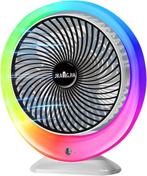 Настільний вентилятор з підсвіткою Mini fan VU-04 &bull; Міні-вентилятор з батареєю 1200 мАг, LED-підсвіткою та 3 режимами обдування 55311 фото
