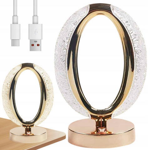 Настільна лампа Crystal Diamond, овальний нічник &bull; Настільний LED нічник Crystal Diamond з USB акумулятором 56270 фото