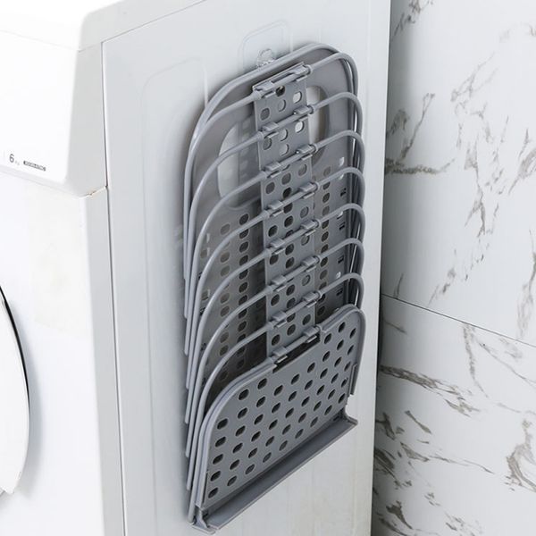 Підвісний складний кошик для білизни Grand laundry basket у ванну кімнату з ручкою та гачками 52023/12 фото