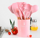 Набір кухонного приладдя Kitchen Set, 12 предметів ∙ Силіконові аксесуари для кухні з підставкою 52196 фото 5