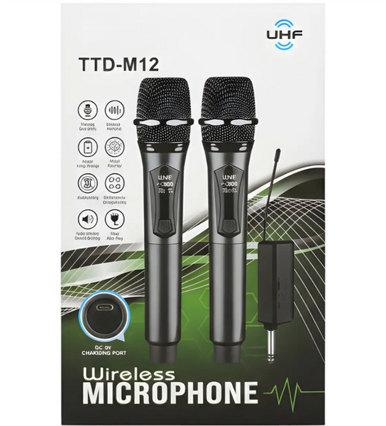 Бездротові мікрофони UHF TTD-M12 ∙ Караоке-система UHF TTD-M12 на два мікрофони 57036 фото